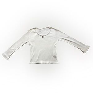 Long Sleeve Ribbed Shirt w Purple Flower - sz 5/6